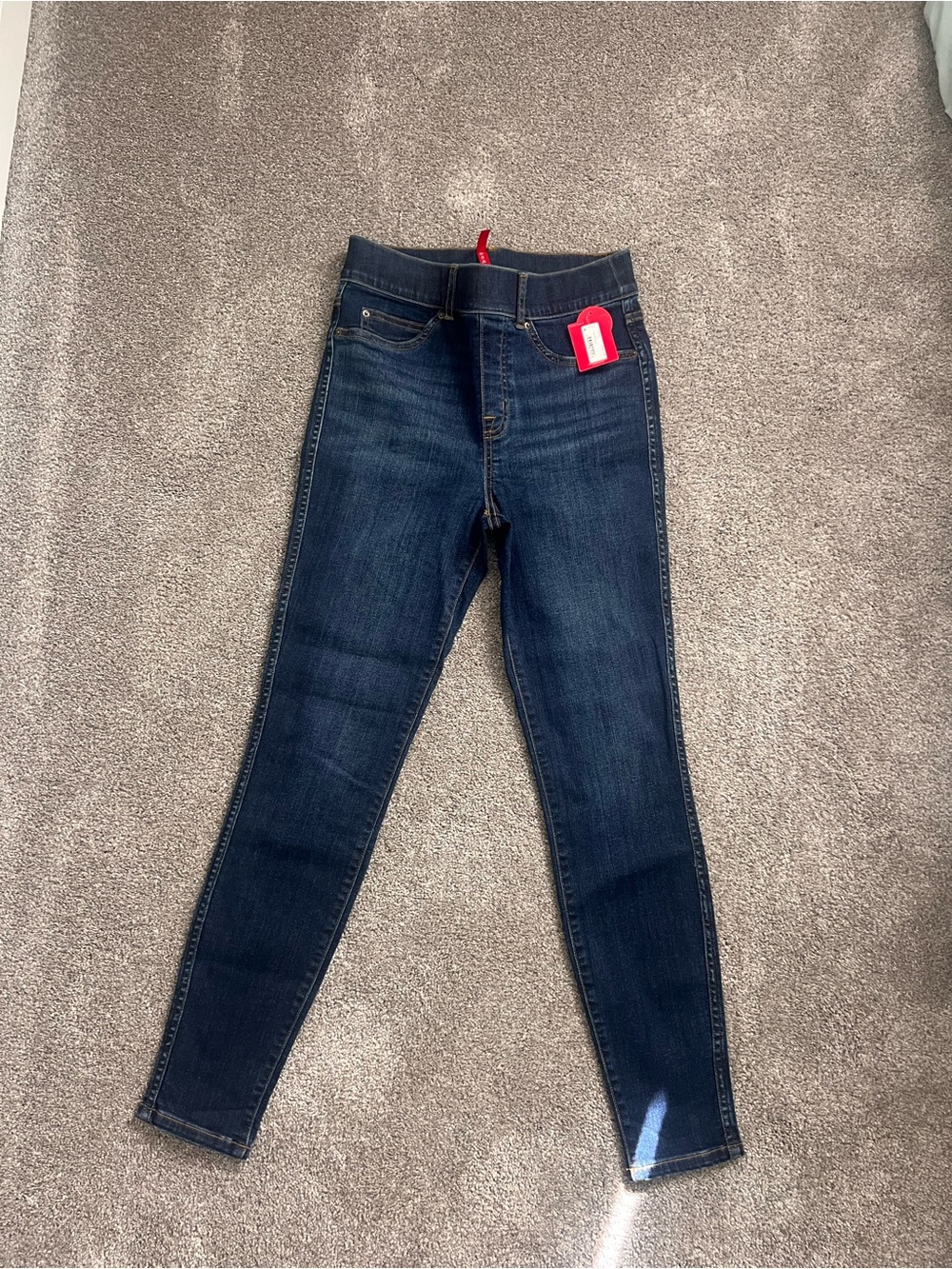 SPANX Dark Indigo High-Rise Skinny Jeans